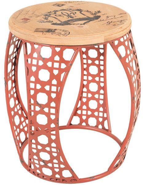 Red Metal Accent Table